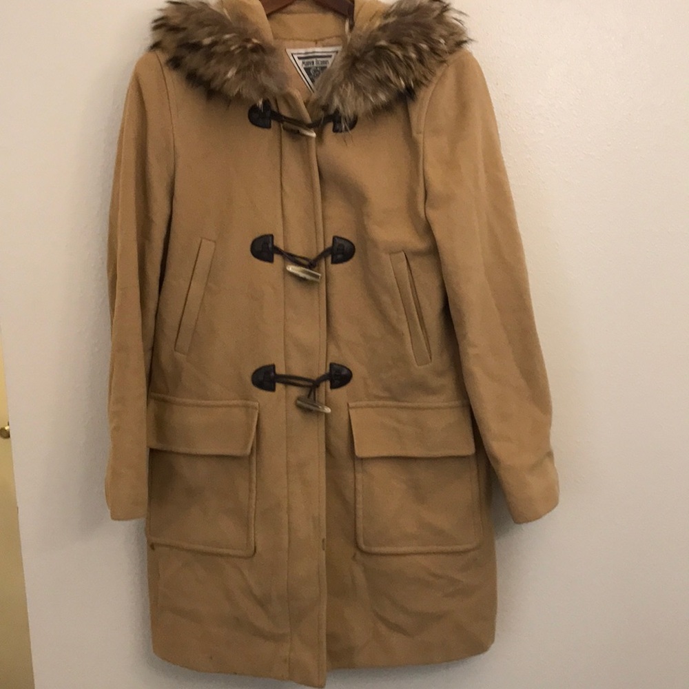 Marvin Richards pea coat with fur